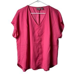 Chicos Pink Satin Short Sleeve Blouse 2